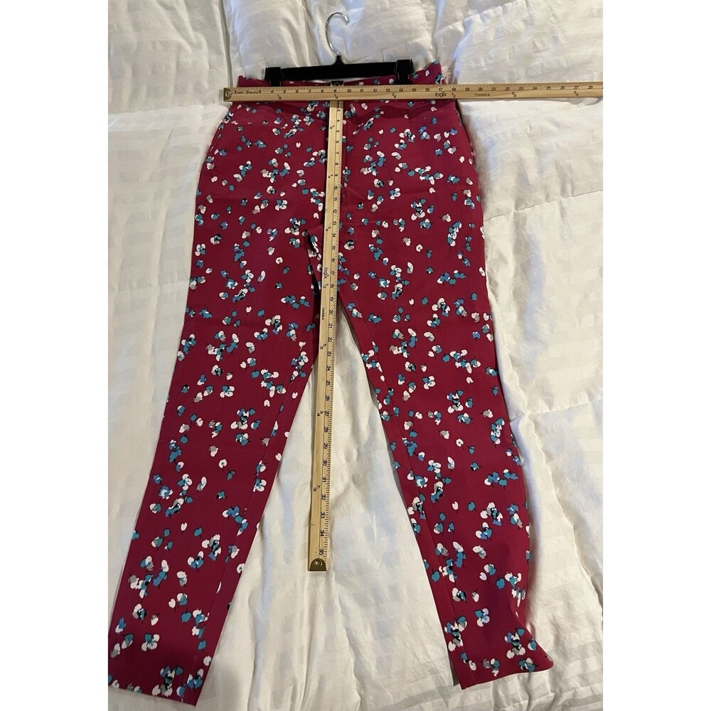 Kate & Mallory Pants Red Print Stretch Canvas Pull On Tapered Leg Plus XL New - Picture 7 of 8
